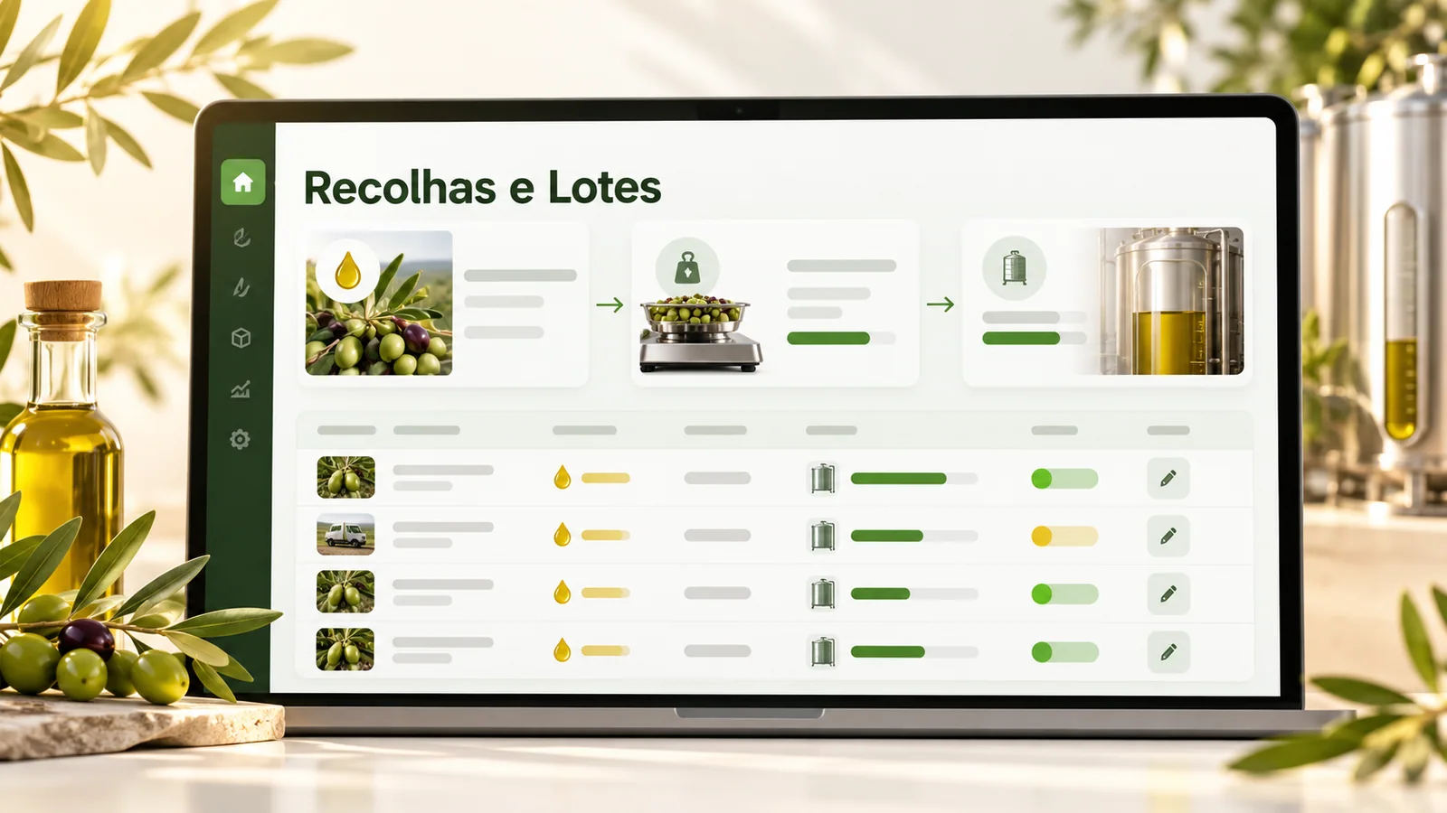 Gestão de recolhas e lotes