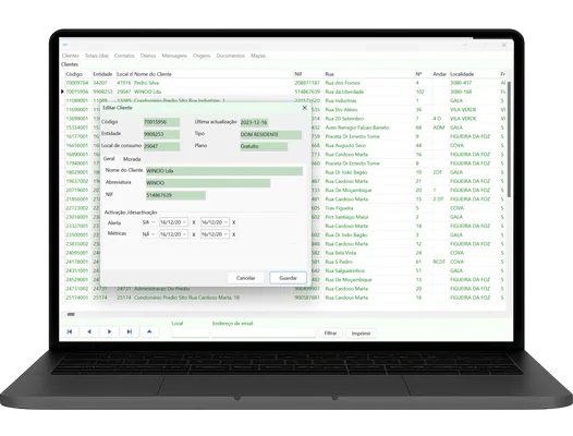 Sistema de Informação na aplicação desktop