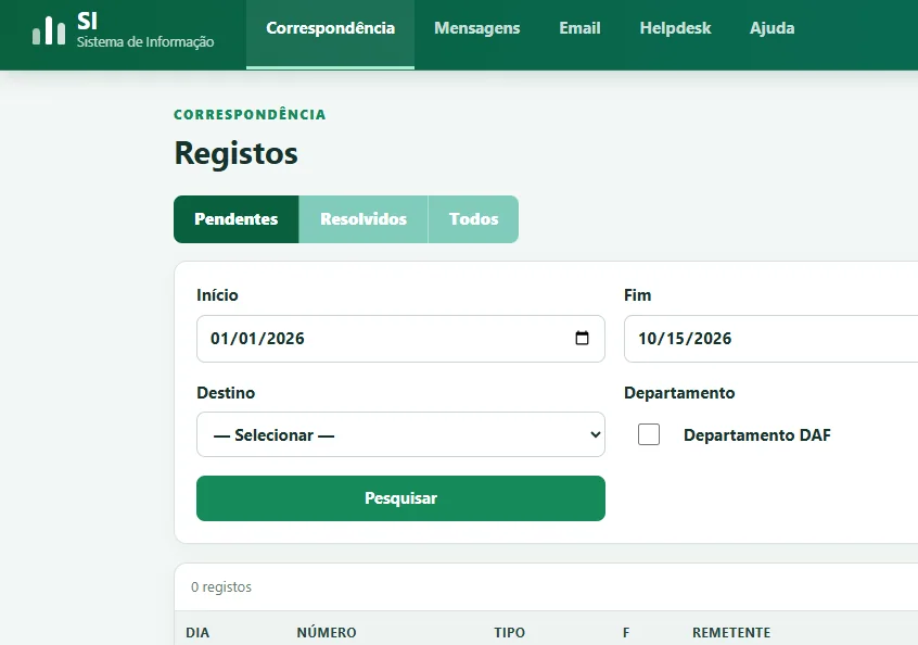 Sistema de Informação na versão web